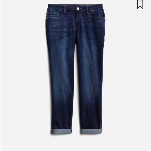 Warp + Weft LAX Girlfriend jeans size 2/26. Dark wash. Skinny jeans cuff option - Picture 1 of 7